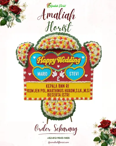 Karangan Papan Bunga Pernikahan di Sidoluhur